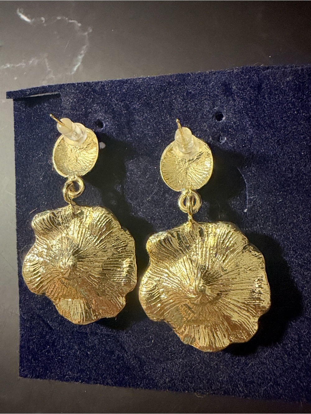 Elegant Purple Enamel Floral Drop Earrings - Women Jewelry - Picture 11 of 11